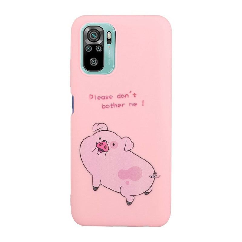 Coque Xiaomi Redmi Note 10/10S/Poco M5s Cochon avec Lanière Kiss