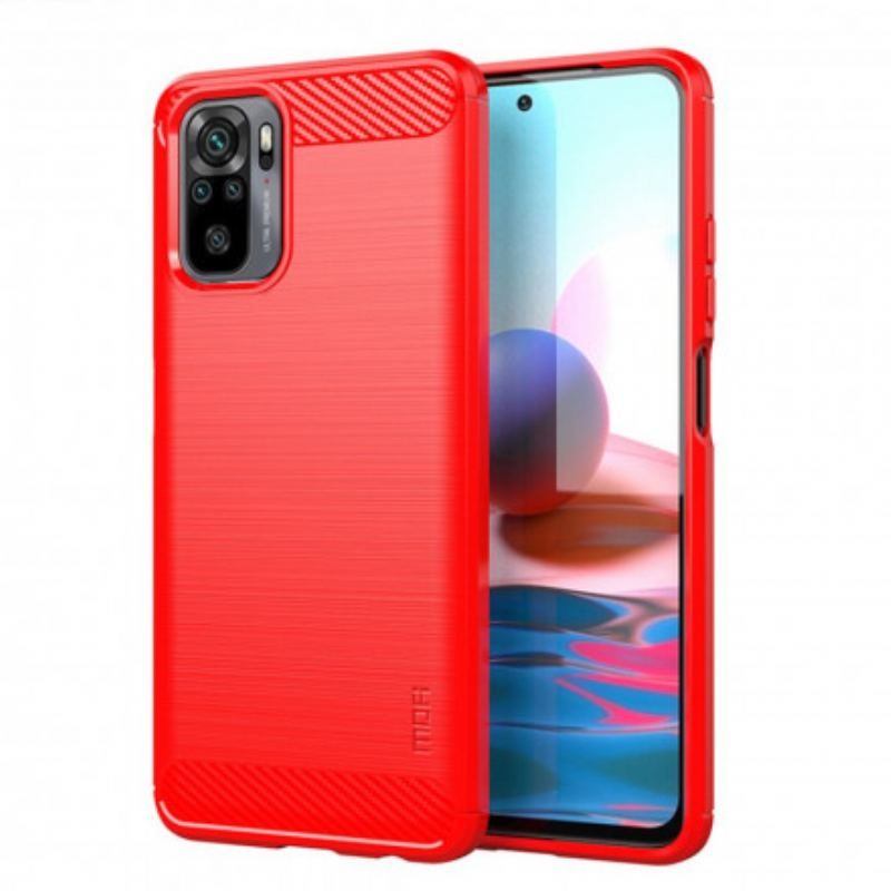 Coque Xiaomi Redmi Note 10/10S/Poco M5s Fibre Carbone Brossée Mofi