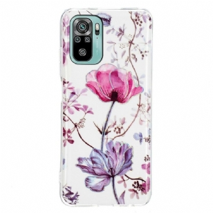 Coque Xiaomi Redmi Note 10/10S/Poco M5s Marbrée Fleurs