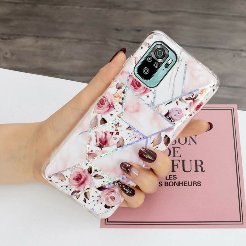 Coque Xiaomi Redmi Note 10/10S/Poco M5s Marbrée Fleurs