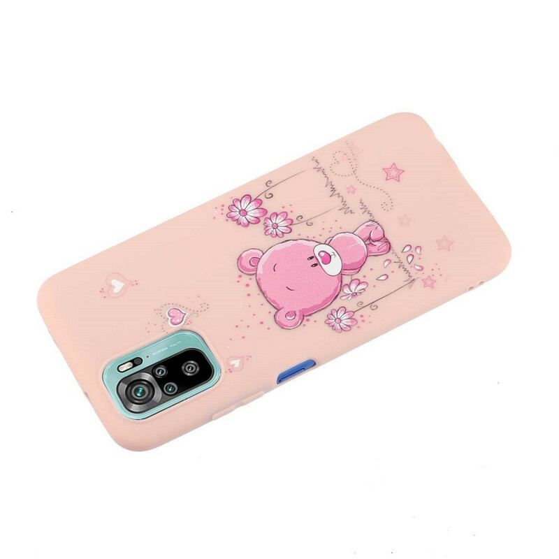 Coque Xiaomi Redmi Note 10/10S/Poco M5s Ourson avec Lanière