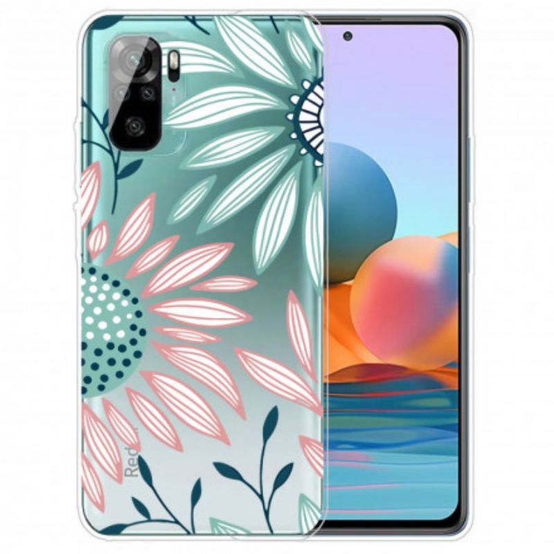 Coque Xiaomi Redmi Note 10/10S/Poco M5s Transparente Une Fleur