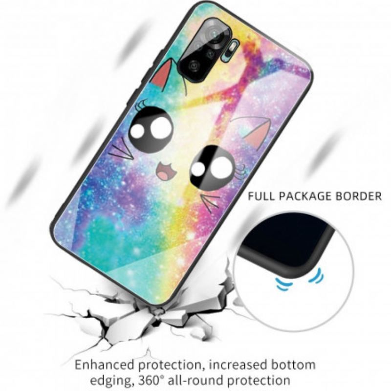 Coque Xiaomi Redmi Note 10/10S/Poco M5s Verre Trempé Chat