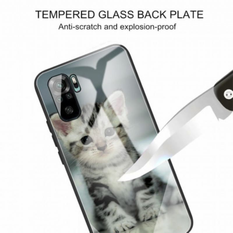 Coque Xiaomi Redmi Note 10/10S/Poco M5s Verre Trempé Chaton