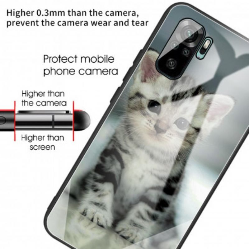 Coque Xiaomi Redmi Note 10/10S/Poco M5s Verre Trempé Chaton