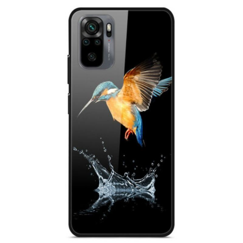 Coque Xiaomi Redmi Note 10/10S/Poco M5s Verre Trempé Oiseau Couronne