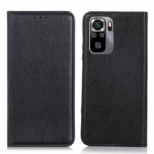 Flip Cover Xiaomi Redmi Note 10/10S/Poco M5s Cuir Fendu Litchi