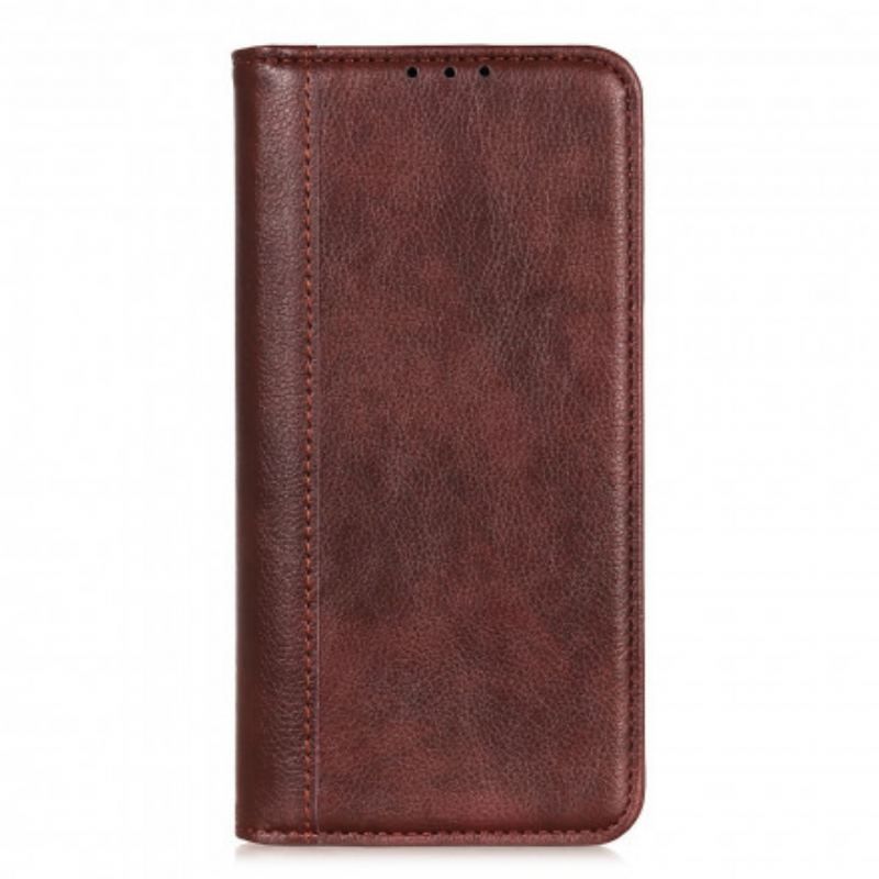 Flip Cover Xiaomi Redmi Note 10/10S/Poco M5s Version Cuir Litchi Fendu