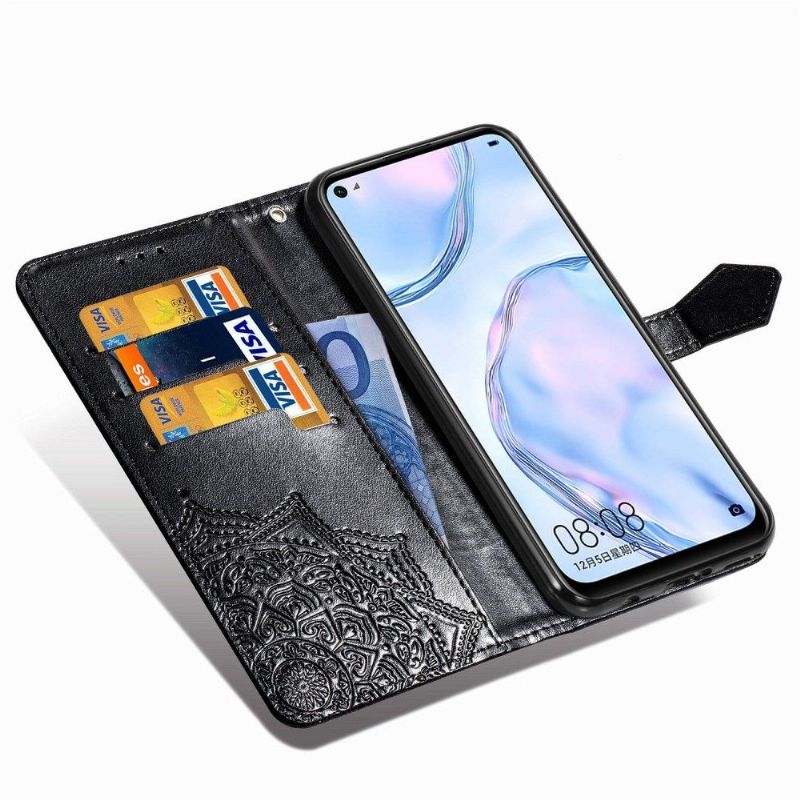 Housse Huawei P40 Lite Mandala Soleil Porte Cartes