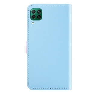 Housse Huawei P40 Lite tricolore coutures