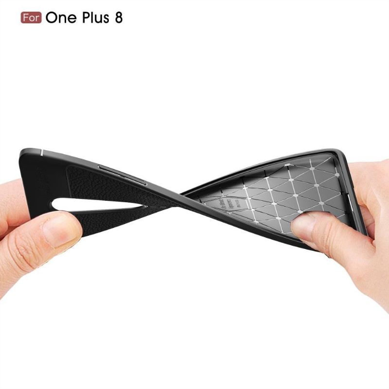 Coque OnePlus 8 Gel Finition Simili Cuir