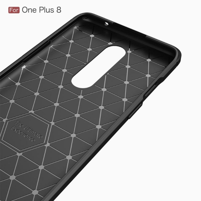 Coque OnePlus 8 Janice en Gel Brossé Carbone