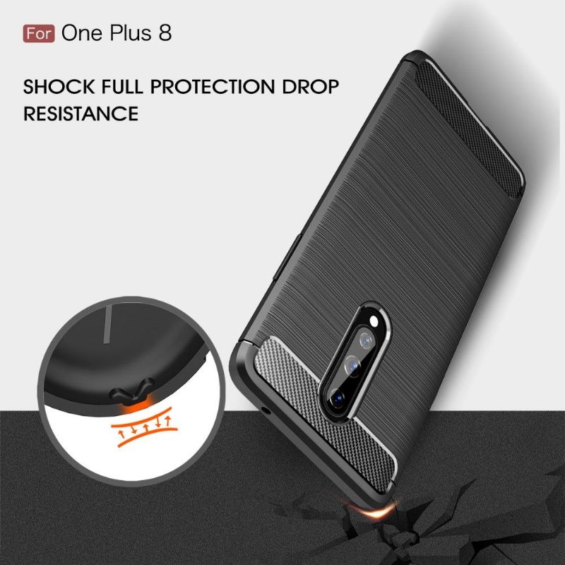 Coque OnePlus 8 Janice en Gel Brossé Carbone