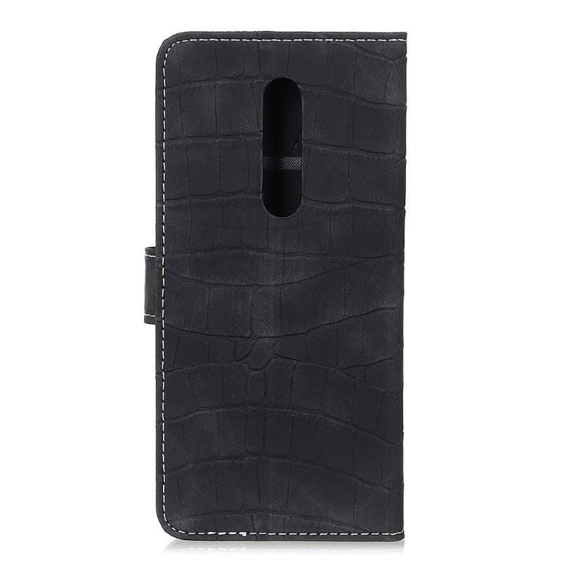 Housse OnePlus 8 Effet Croco en Simili Cuir