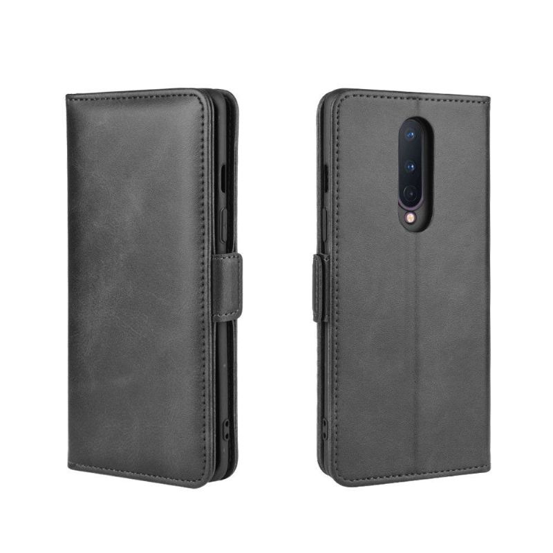 Housse OnePlus 8 portefeuille revêtement simili cuir mat