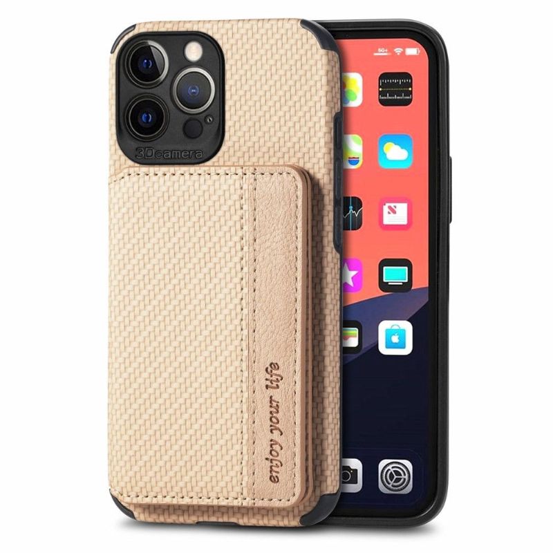 Coque iPhone 13 Pro Fibre Carbone Porte Cartes