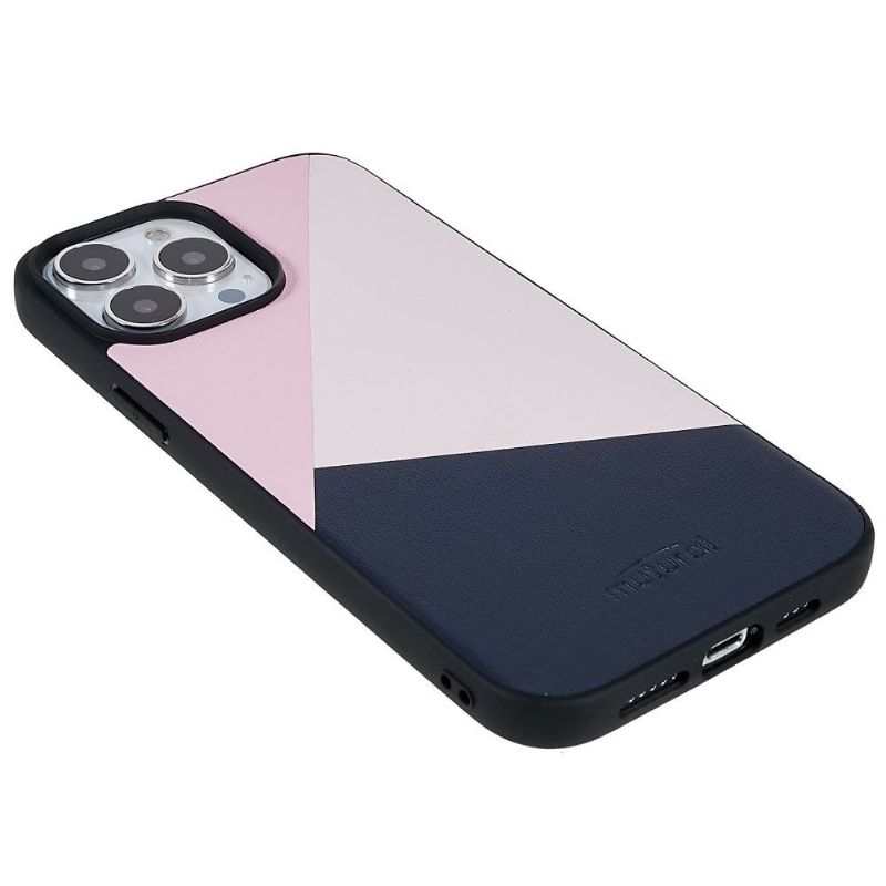 Coque iPhone 13 Pro Simili Cuir Tricolore