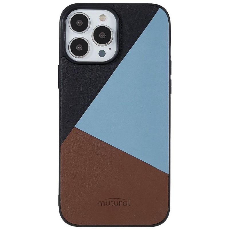 Coque iPhone 13 Pro Simili Cuir Tricolore