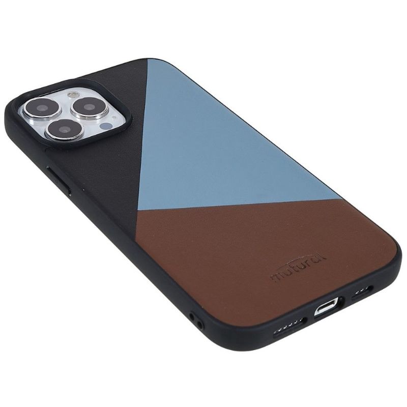 Coque iPhone 13 Pro Simili Cuir Tricolore