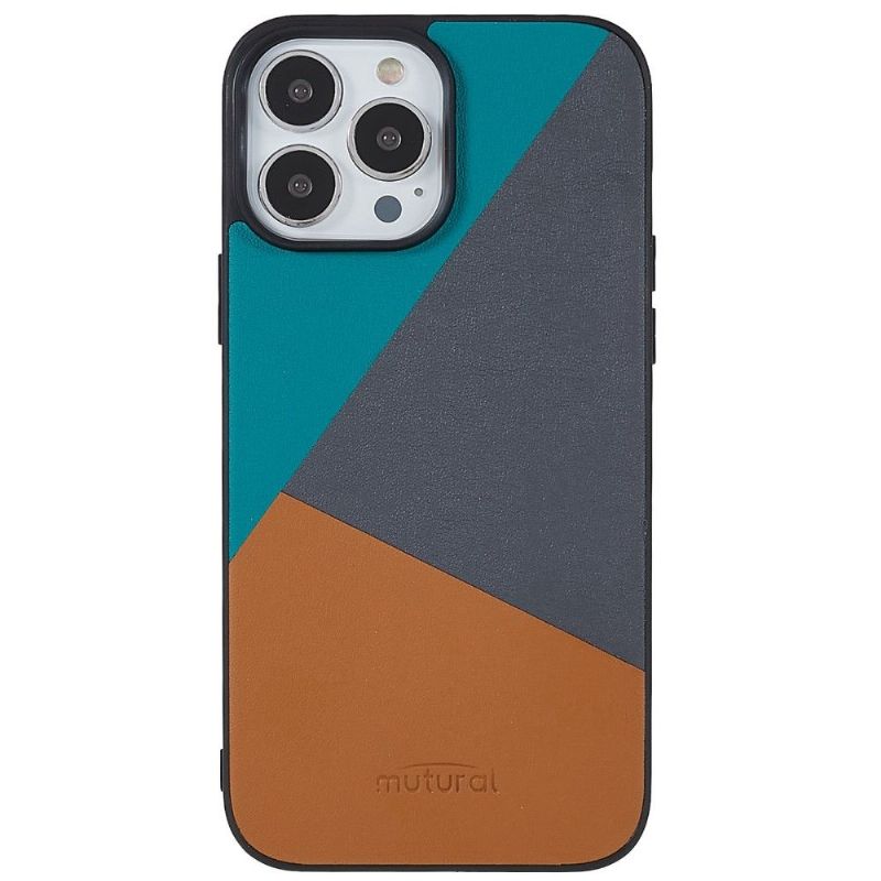 Coque iPhone 13 Pro Simili Cuir Tricolore