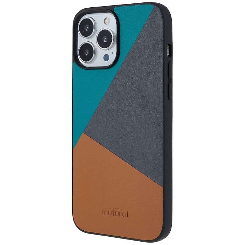 Coque iPhone 13 Pro Simili Cuir Tricolore