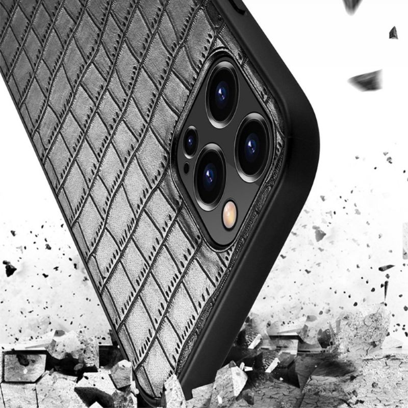 Coque iPhone 13 Pro SULADA Croco Effet Cuir