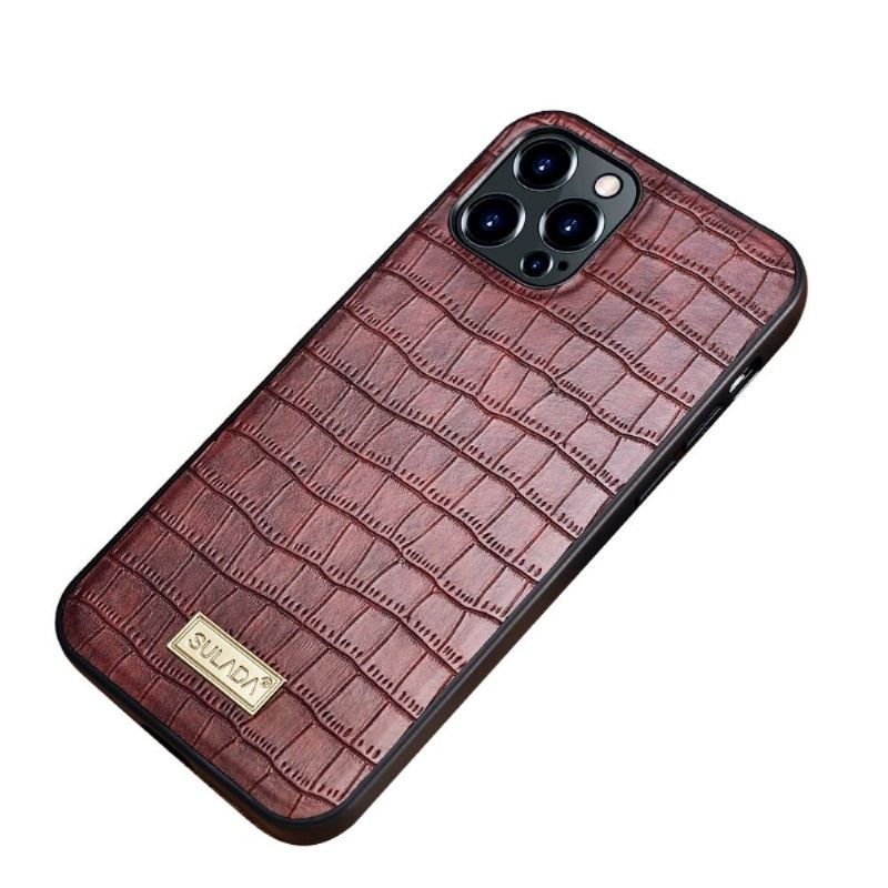 Coque iPhone 13 Pro SULADA Croco Effet Cuir