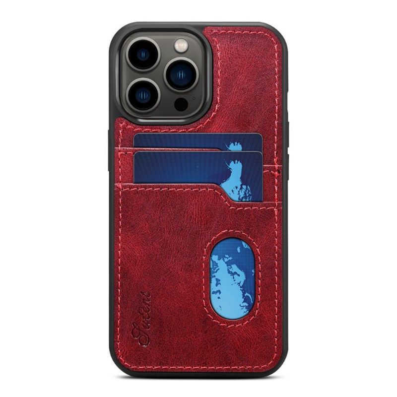 Coque iPhone 13 Pro SUTENI coutures porte-cartes