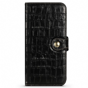 Housse iPhone 13 Pro Cuir véritable aspect croco