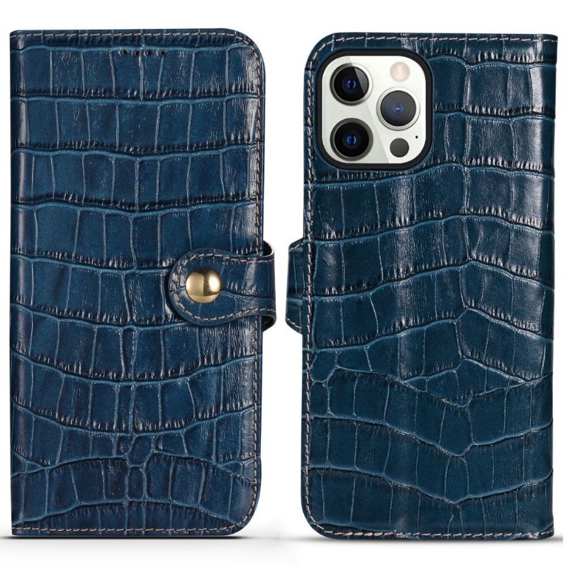 Housse iPhone 13 Pro Cuir véritable aspect croco