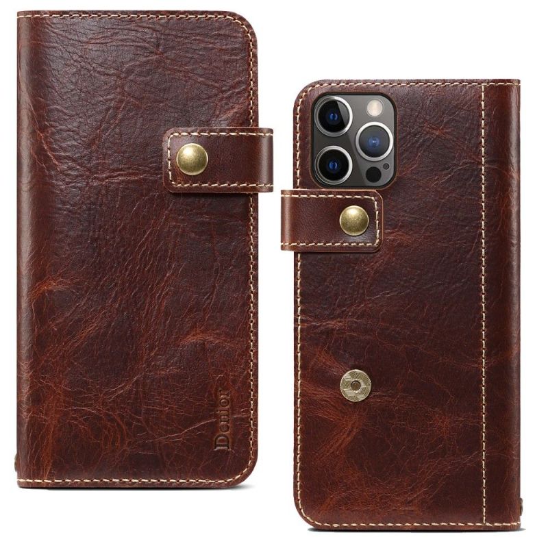 Housse iPhone 13 Pro DENIOR cuir vintage