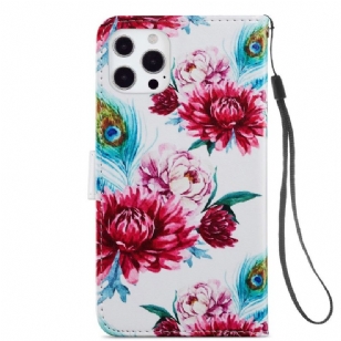 Housse iPhone 13 Pro Paon fleur