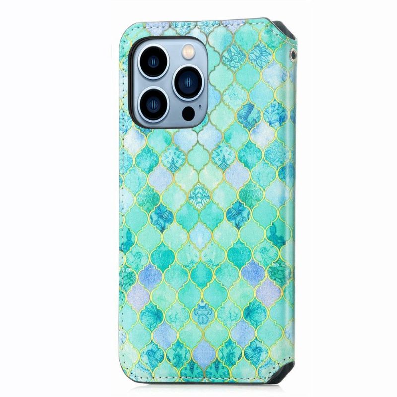 Housse iPhone 13 Pro Rabat Flip Motif Arabesque