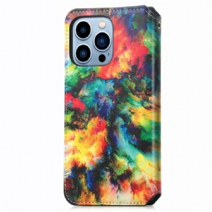 Housse iPhone 13 Pro Rabat Flip Nuage iridescent