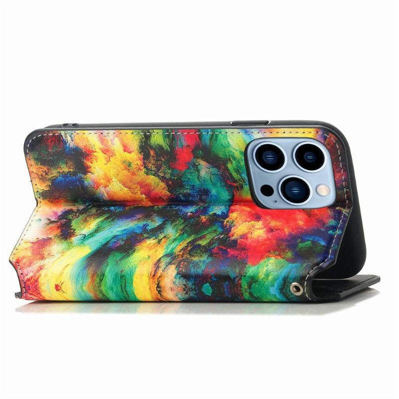 Housse iPhone 13 Pro Rabat Flip Nuage iridescent