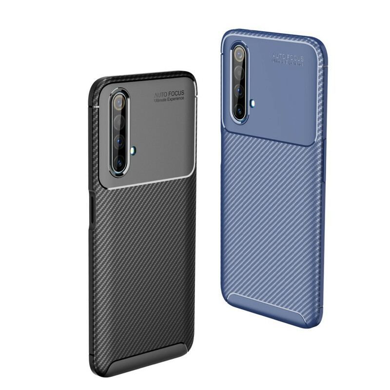 Coque Realme X50 Flexible Texture Fibre Carbone