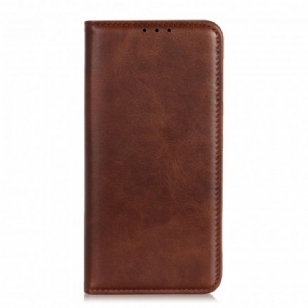 Flip Cover Motorola G60s Cuir Fendu Mat