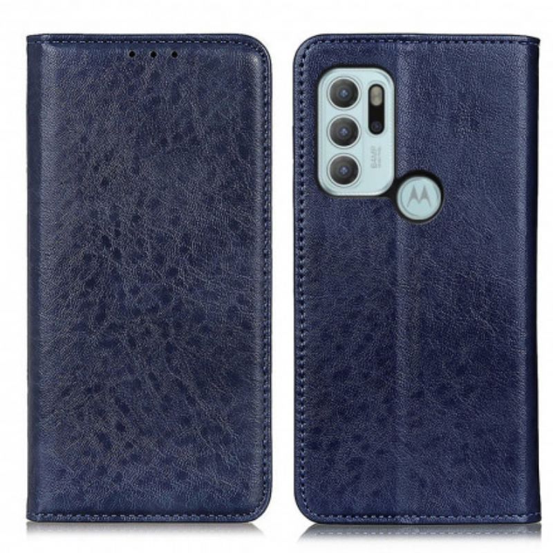 Flip Cover Motorola G60s Cuir Fendu Texturé