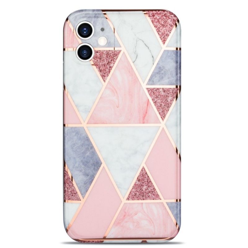 Coque iPhone 11 Flexible Géométrie Rose