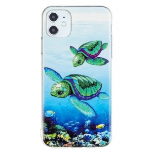 Coque iPhone 11 Fluorescente Tortues