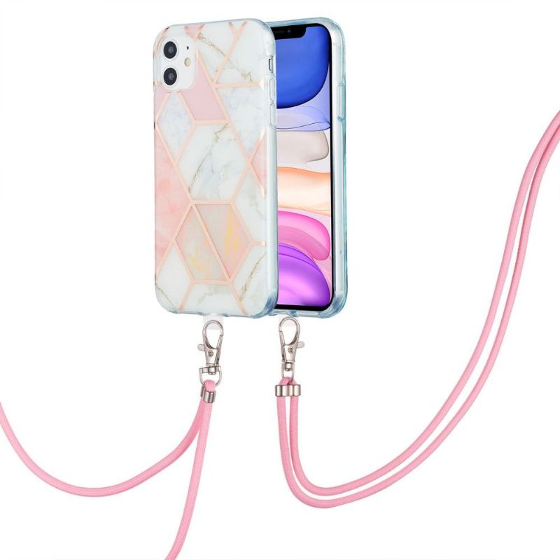 Coque iPhone 11 Géométrique à cordon