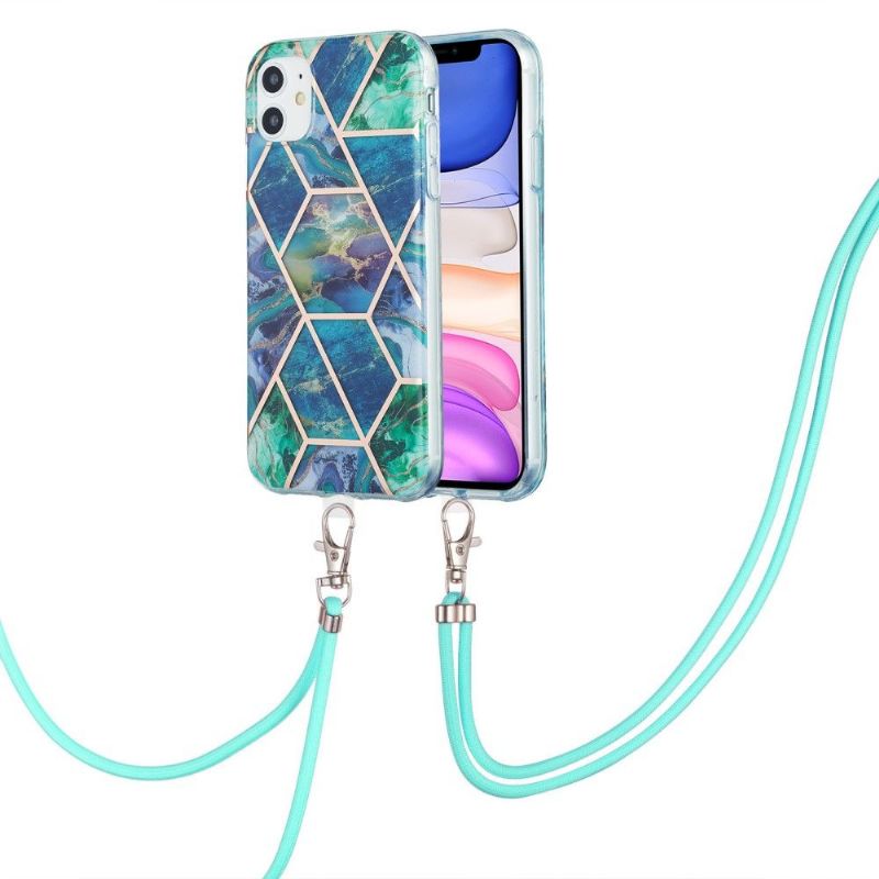 Coque iPhone 11 Géométrique à cordon