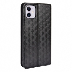 Housse iPhone 11 flip cover design géométrie