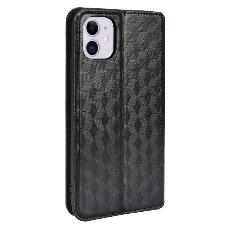 Housse iPhone 11 flip cover design géométrie