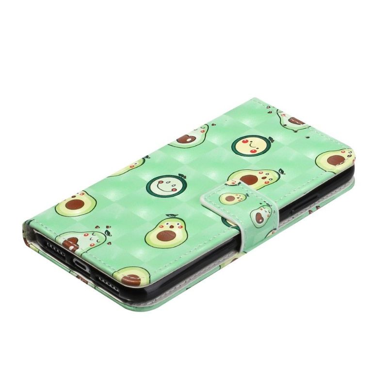 Housse iPhone 11 Kawaii Avocat + Cordon bandoulière