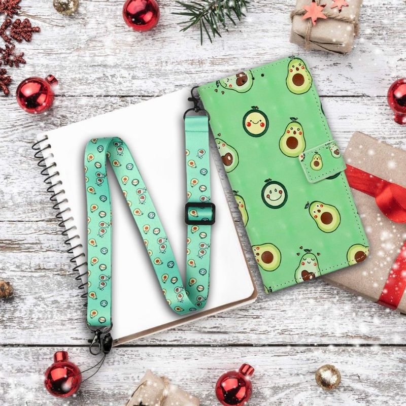 Housse iPhone 11 Kawaii Avocat + Cordon bandoulière