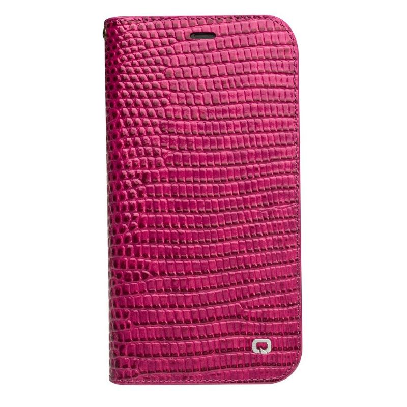 iPhone 11 - Housse cuir véritable effet croco - Rose