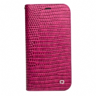 iPhone 11 - Housse cuir véritable effet croco - Rose