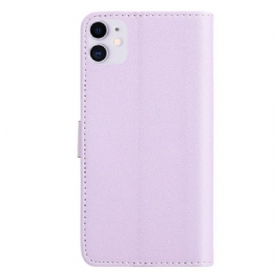 iPhone 11 - Housse motifs plumes en simili cuir