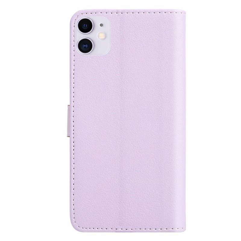 iPhone 11 - Housse motifs plumes en simili cuir